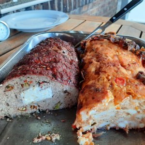 Rinderhackbraten und Hähnchen-Baconbomb 2