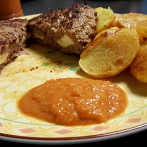 Hacksteak gefüllt mit Feta
