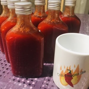 Hot Sauce aus fermentierten Capsicum chinense