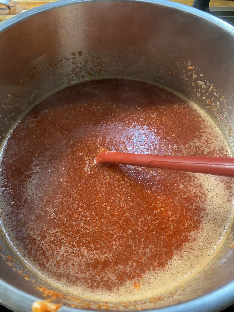 Mit Gelierzucker aufkochen