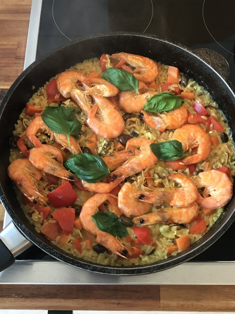 Paella mit Meeresfrüchten