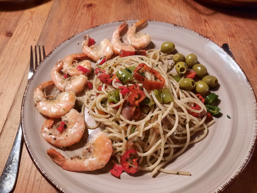 Pasta mit Garnelen